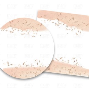 Blank Labels Circle - Square, Cream Blush Paint Gold Splatter for DIY Thank You Stickers, Tags, Business Labels, Bottle Labels, Avery Cricut
