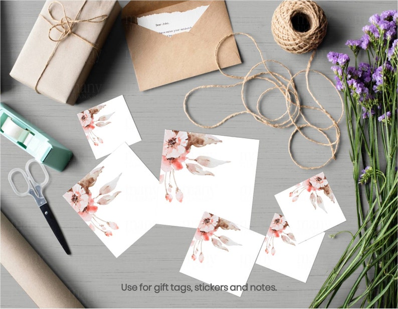 Blank Labels Peach Floral Border for DIY Round Thank You - Etsy