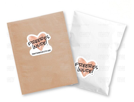 Freebies Inside Sticker PNG, Cute Small Business Thank You Labels