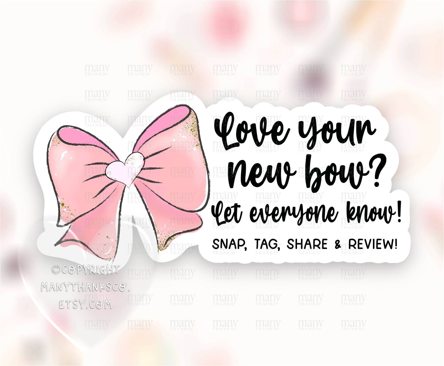 Leave Review Sticker PNG, Hair Bows Small Business Happy Mail LabelS, Cute Pink Snap Share Envelope Package Seals, Cricut Avery Download SVG