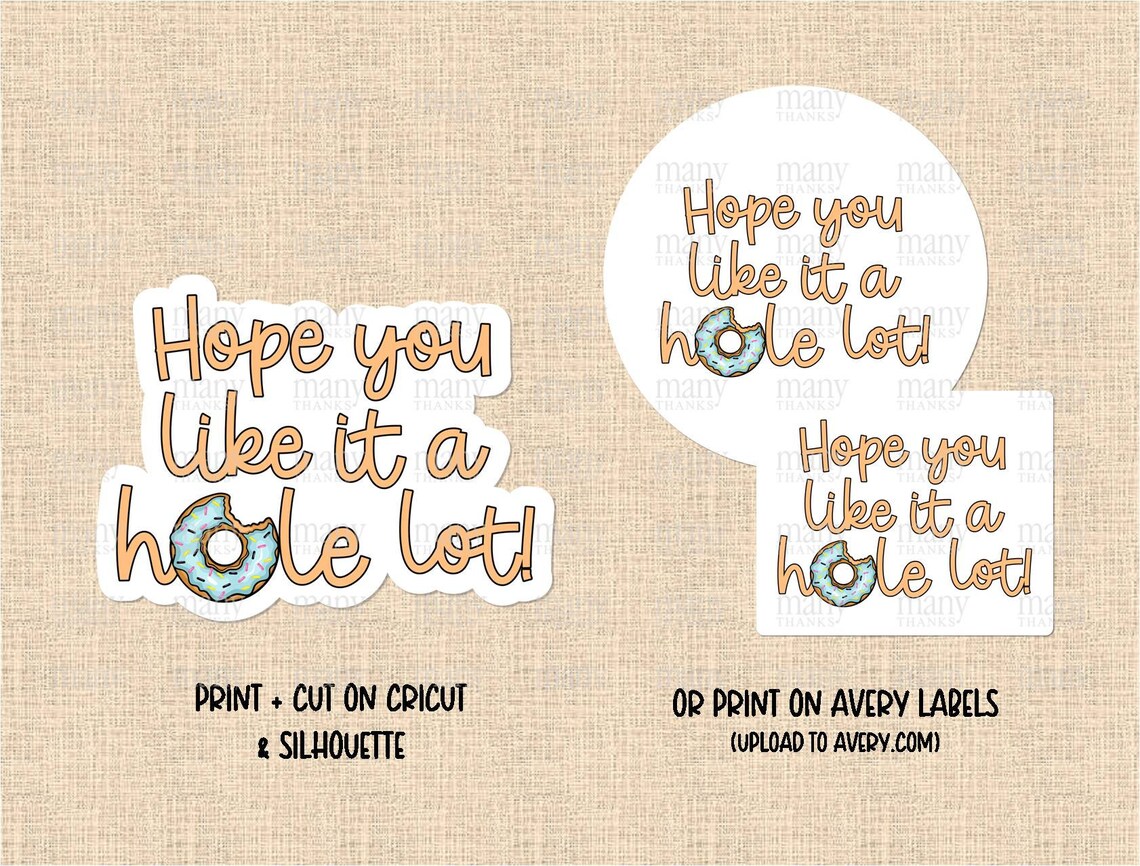 Hope You Like It a Hole Lot Sticker PNG Donut Pun Small | Etsy