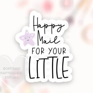 Happy Mail voor uw kleine sticker PNG, Lilac Boho Star Dank u label, Small Business Shop Pakket Seals, Cricut Print Cut Download SVG
