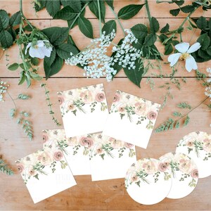 May include: Set of six floral-themed gift tags with a white background and pink and cream floral illustrations. The tags are ideal for adding a touch of elegance to gifts.