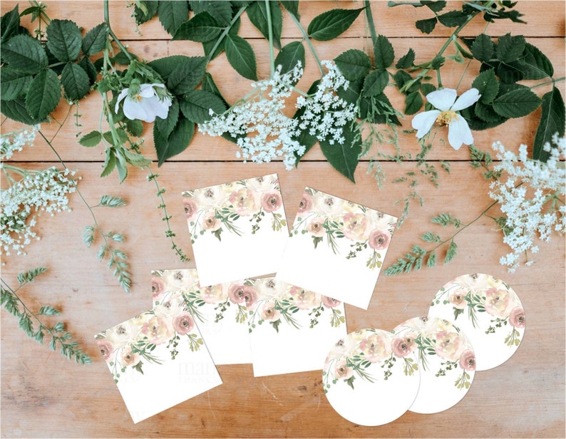 May include: Set of six floral-themed gift tags with a white background and pink and cream floral illustrations. The tags are ideal for adding a touch of elegance to gifts.