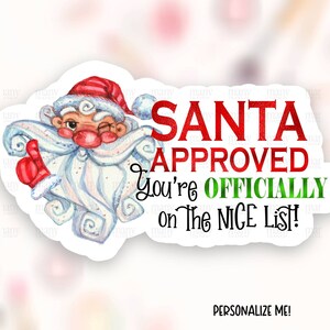 Christmas Nice List Sticker Download PNG, Lustige Santa Small Business Happy Mail Etiketten, Thank You Shop Paket Versand Aufkleber Vorlage SVG