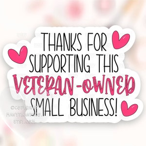 Veteran owned Small Business Sticker PNG, Pink Hearts Happy Mail Etiketten, Süße Dankes-Paket Siegel, Cricut Avery Silhouette Print Cut SVG