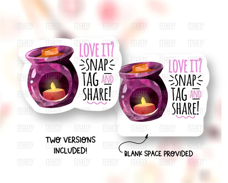 Snap Tag Share Sticker PNG Scented Wax Melt Business Label Etsy