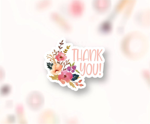 Thank You Stickers PNG, Fall Autumn Floral Bouquet Image for Business Package Shipping Labels, Cute Party Shop Supplies, Download for Cricut
