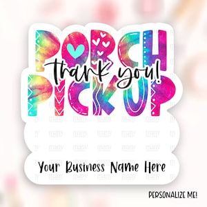 Porche Pickup Sticker Télécharger PNG, Fun Tie dye Small Business Happy Mail Étiquettes, Local Shop Thank You Package Decals, Cricut Template SVG