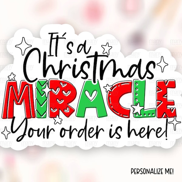 Your Order Is Here Sticker Download PNG, Funny Christmas Small Business Shop Labels, Cute Holiday Package Tags, Print Cut Card Template SVG
