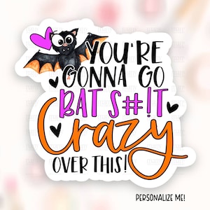 Halloween Bat Pun Sticker Télécharger PNG, Funny Small Business Happy Mail Label, Cute Crazy Shop Package Decal, Cricut Template SVG