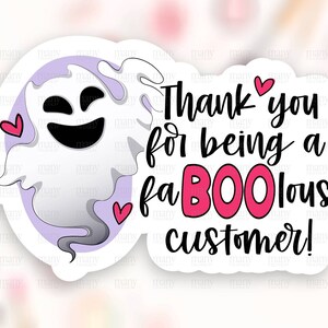 Halloween Pun Customer Sticker Download, Funny Ghost Small Business Happy Mail Label, Cute Thank You Shop Package Seals, Cricut Template PNG
