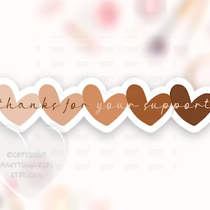 Danke für Deinen Support Sticker PNG, Black Owned Small Business Happy Mail Etiketten, Brown Hearts Thank You Package Seals, Cricut Download SVG