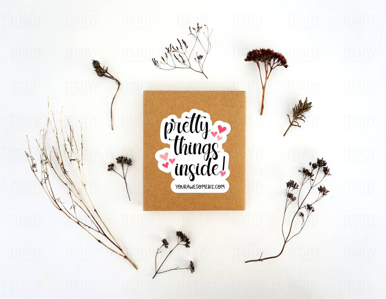 Pretty Things Inside Sticker PNG, Small Business Shop Labels, Pink ...