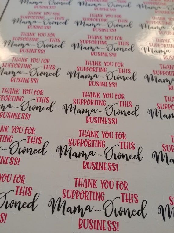 Thank You For Supporting This Mama Owned Business Sticker Png Etsy