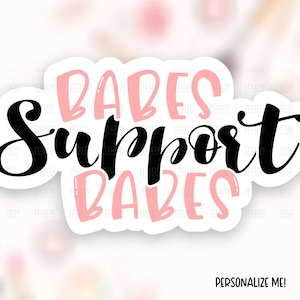 Babes Support Babes Sticker PNG, Blush Script für Small Business Happy Mail Paket Label, Süßer Shop Zubehör, Cricut Download Geschenk für Sie
