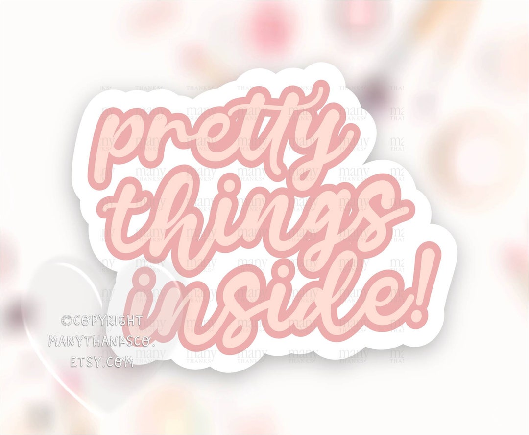 Pretty Things Inside Sticker PNG, Small Business Package Label, Blush ...