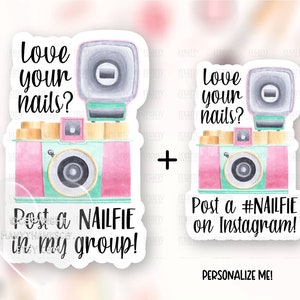 Nailfie Sticker Télécharger, Nails Small Business Snap Share Label pour Facebook + Instagram, Color Street Shop Packaging, Cricut Template PNG