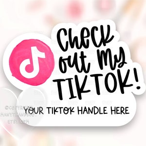 Sprawdź moją naklejkę TikTok PNG, etykiety mediów społecznościowych dla małych firm, różowe uszczelki do paczek Happy Mail, Cricut Avery Print Cut Pobierz SVG