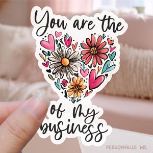 Hart van mijn bedrijf bloemen hart kleine onderneming afdrukbare sticker png, schattige doodle bloemen winkel pakketlabel, Cricut afdruksjabloon