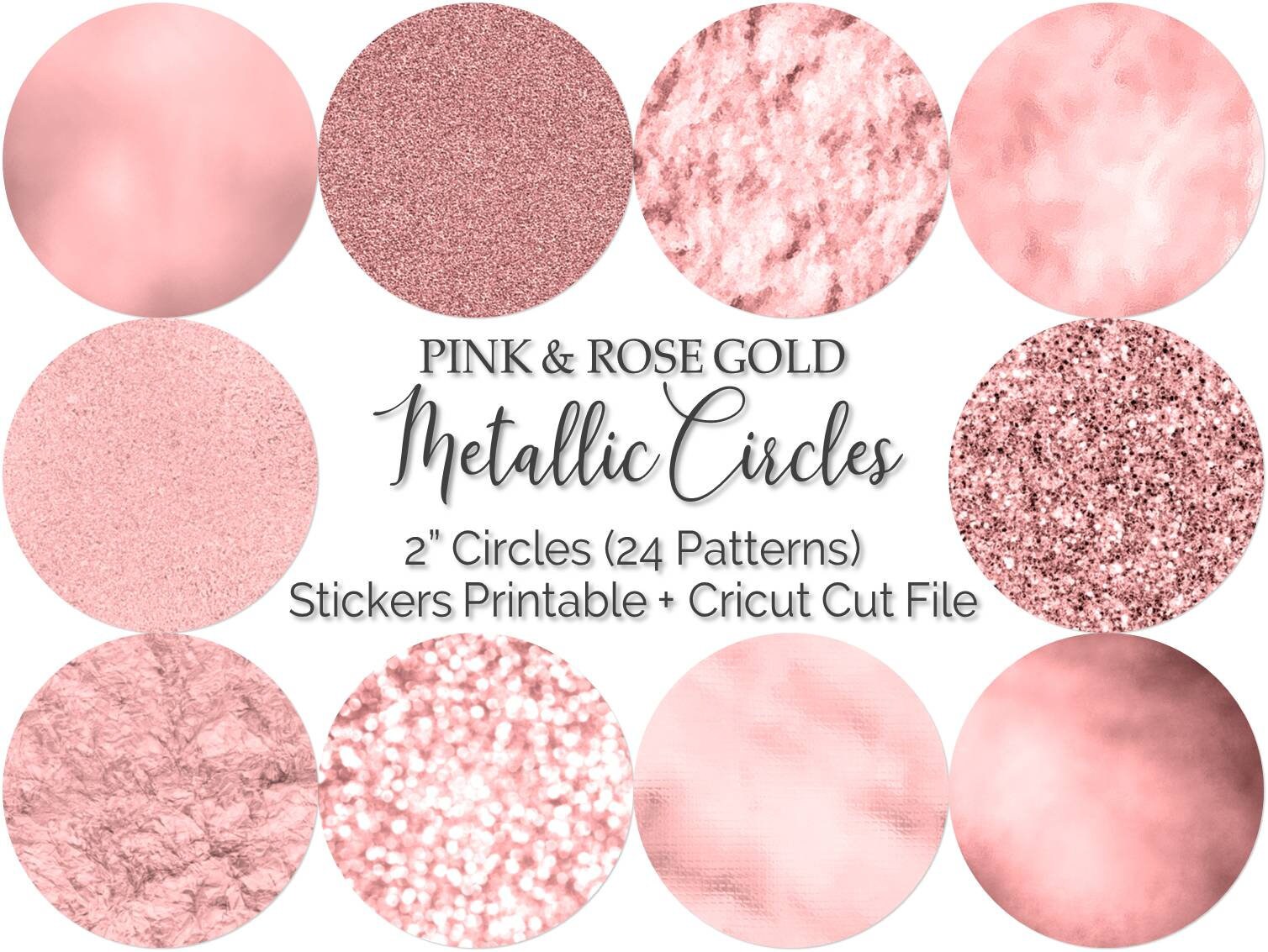 rose gold stickers glitter metallic printable 2 etsy