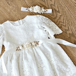 taufkleid mädchen baby Babykleid, ivory Baptism dress, Christening dress, Baby boho dress Baby girl lace dress Baby girl wedding dress