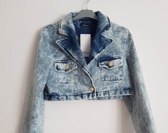 Kurze Biker-Jeansjacke für Damen MINOUU