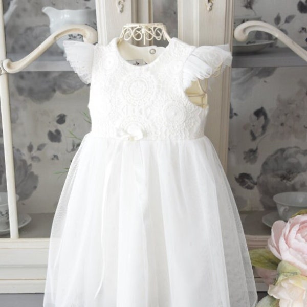 Taufkleid, Festkleid baptism dress ivory Gr. 62 Babykleid Taufkleidung für Mädchen gown Christening dress baby girl wedding