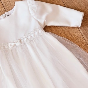 Taufkleid Babykleid robe de baptême ivoire taille 62 68 74 80 86 Robe bébé fille avec tulle Robe de mariée bébé fille, robe de baptême image 2