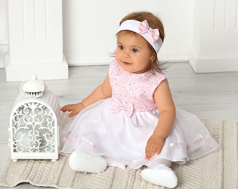 Taufkleid, Festkleid Taufkleid Gr. 62 68 74 80 86 92 Partykleid Babykleid Taufset Baby Mädchen Hochzeit Geburstag Outfit