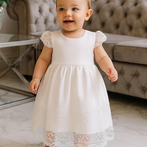 Taufkleid Festkleid baptism dress ivory Gr. 62 68 74 80 86 Babykleid Baby Boho Dress baby girls lace dress Baby dress wedding