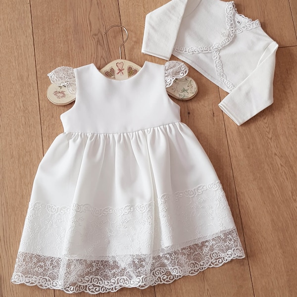 Taufkleid  Festkleid baptism dress ivory  Gr. 62 68 74 80 86 Babykleid Baby Boho Dress baby girls lace dress Baby dress wedding