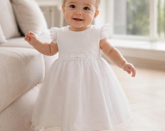 Abito da battesimo, abito da bambina, abito da bambina con tulle, abito da battesimo taglie 62 68 74 80 86 abito da sposa per bambina