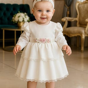 taufkleid mädchen baby, Babykleid Baptism dress ecru 62 68 74 80 86 Baby Dress Baby girl dress Floral baby dress Baby girl wedding dress