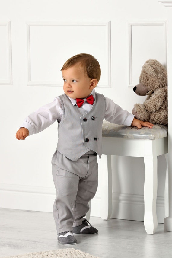 4tlg Baby Taufanzug Festanzug Kinderanzug Jungen Anzug Babyanzug Festlich 