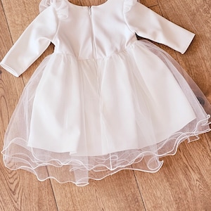 Taufkleid Babykleid robe de baptême ivoire taille 62 68 74 80 86 Robe bébé fille avec tulle Robe de mariée bébé fille, robe de baptême image 4