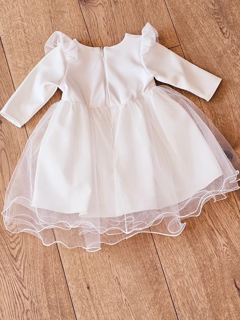 Taufkleid Babykleid robe de baptême ivoire taille 62 68 74 80 86 Robe bébé fille avec tulle Robe de mariée bébé fille, robe de baptême image 4