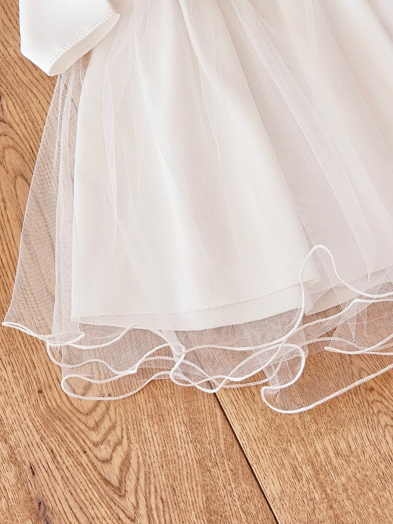 Taufkleid Babykleid robe de baptême ivoire taille 62 68 74 80 86 Robe bébé fille avec tulle Robe de mariée bébé fille, robe de baptême image 3