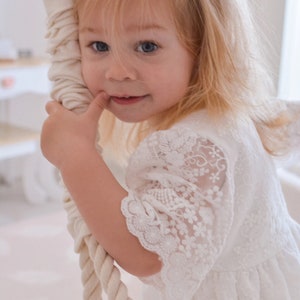 Taufkleid, Taufkleid, Taufkleid elfenbeinfarben, Baby-Mädchen-Boho-Kleid, Baby-Mädchen-Spitzenkleid, Baby-Mädchen-Hochzeitskleid Bild 7