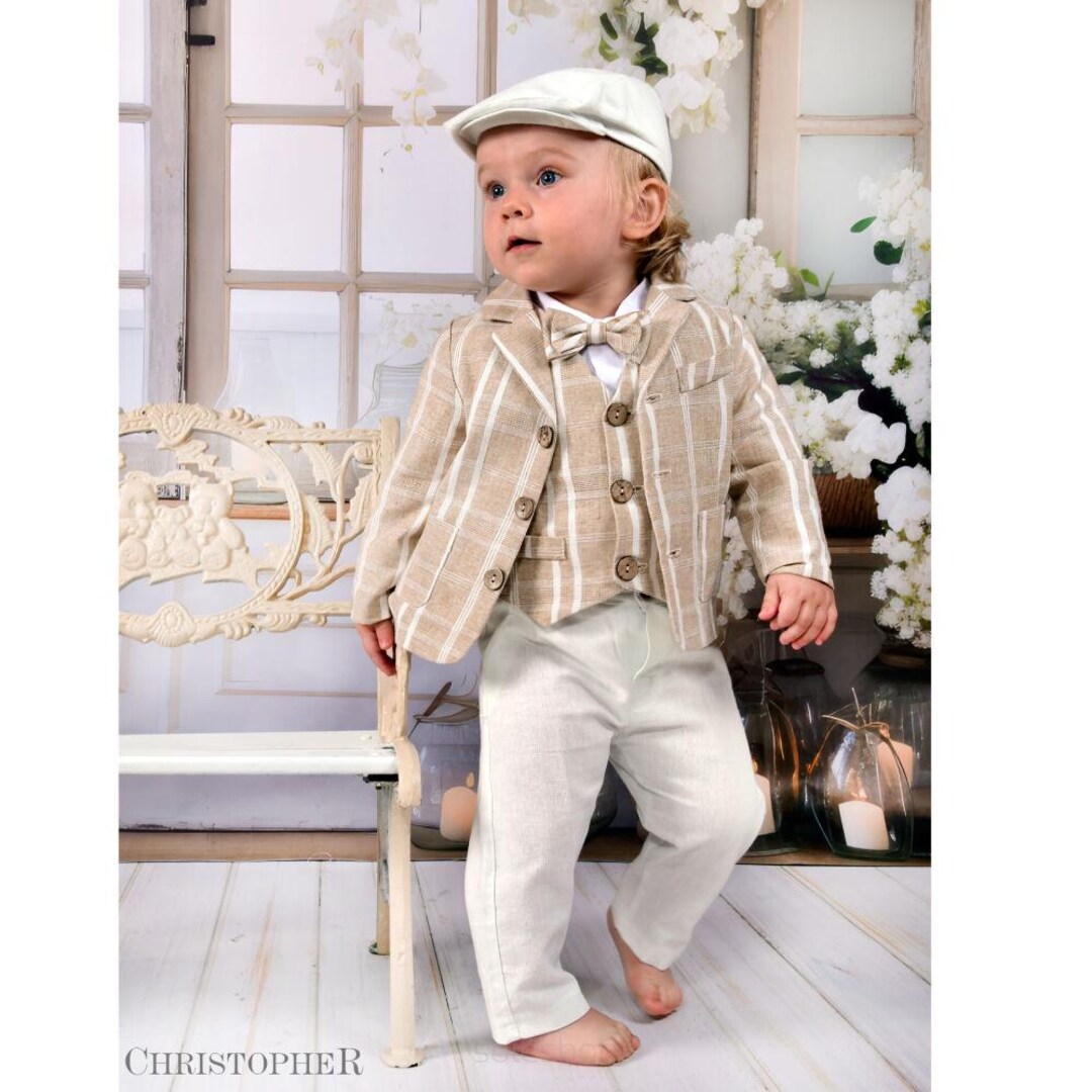 Linen Baby Boy Suit, Christening Suit, Baptism Outfit Baby Boy Wedding ...