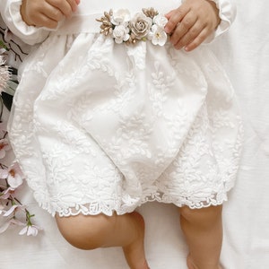 Taufkleid Mädchen Baby, Babykleid, Taufkleid elfenbein, Baby Boho Kleid Baby Mädchen Spitzenkleid Florales Babykleid Baby Mädchen Hochzeitskleid Bild 3