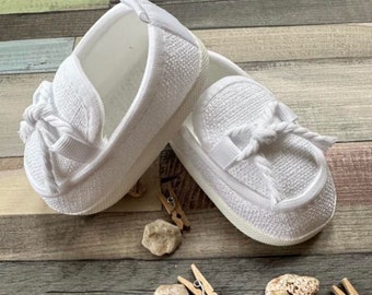 Chaussures blanches pour bébé, mocassins blancs pour bébé garçon, chaussures pour tout-petits, 0-9 mois, chaussures pour bébé garçon de baptême, chaussures pour bébé garçon de mariage