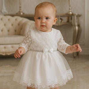 Taufkleid, Festkleid, Babykleid, baby girls lace dress with tulle Gr. 62 68 74 80 86
