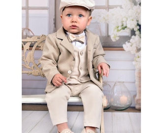 Vestito Per Battesimo, Vestito Da Festa, Completo Per Bambino, 5 Pz - 8