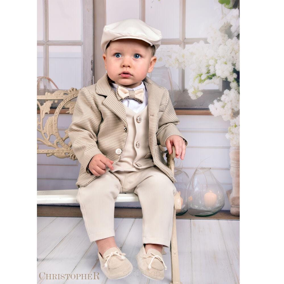 Ranrann Costume Mariage Garçon Bébé 1-6 Ans – Ensemble Chic 4 Pièces Chemise + Pantalon + Gilet + Nœud Papillon – Tenue Baptême, Cérémonie, Anniversaire