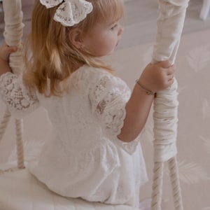 Taufkleid, Taufkleid, Taufkleid elfenbeinfarben, Baby-Mädchen-Boho-Kleid, Baby-Mädchen-Spitzenkleid, Baby-Mädchen-Hochzeitskleid Bild 6