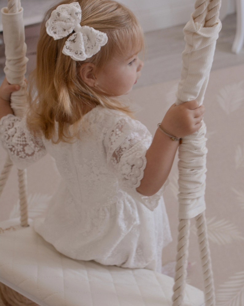 Taufkleid, Taufkleid, Taufkleid elfenbeinfarben, Baby-Mädchen-Boho-Kleid, Baby-Mädchen-Spitzenkleid, Baby-Mädchen-Hochzeitskleid Bild 6