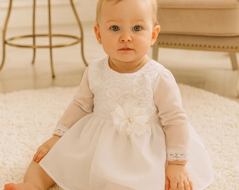 Taufkleid, Festkleid, Babykleid, abito in pizzo per bambina, abito da sposa per bambina Gr. 62 68 74 80 86