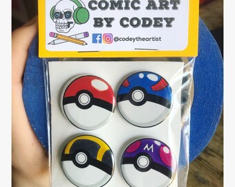 Pokeball Pin Pack - 1,25" nålknappar