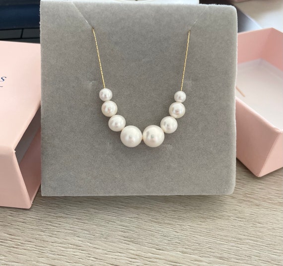 Pearl Necklace 14K Gold Chain AAA 